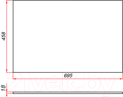 Столешница для ванной ЗОВ CLDSP18W695458