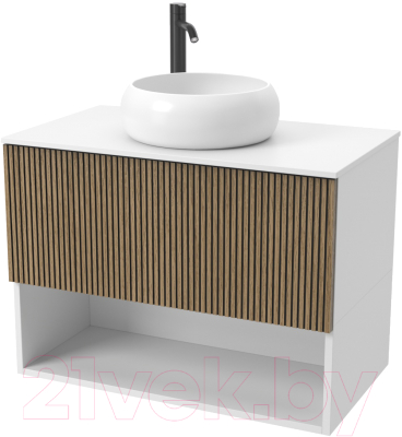 Тумба под умывальник ЗОВ Кито-2 / 2K80LW0MRMC-LDSPW - фото