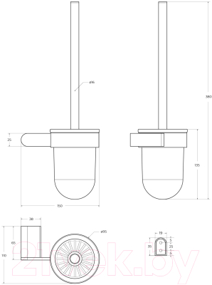 Ершик для унитаза Cezares STYLUS-TBS-V-BORO
