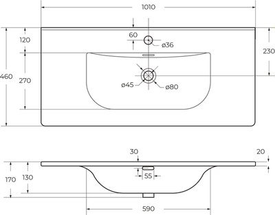 Умывальник BelBagno BB-8099-100