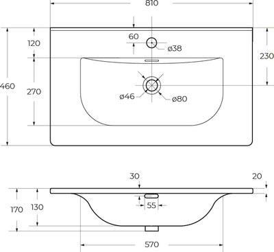 Умывальник BelBagno BB-8099-80
