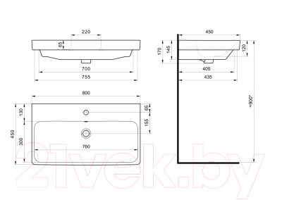 Умывальник Santek Адриана 80