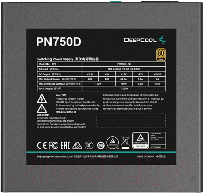 Блок питания для компьютера Deepcool PN750D (R-PN750D-FC0B-EU)