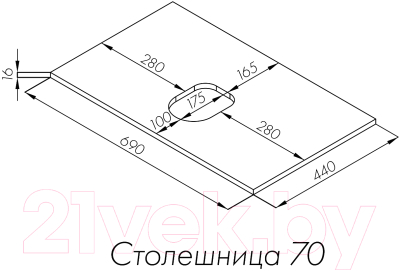 Столешница для ванной Акватон Либерти 70