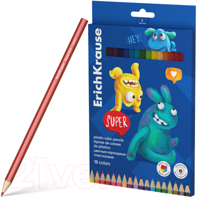 Набор цветных карандашей Erich Krause Jolly Friends / 61799 - фото