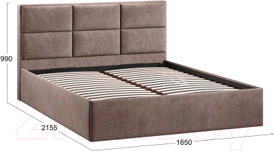 Двуспальная кровать ТриЯ Стелла Тип 1 c ПМ 160x200