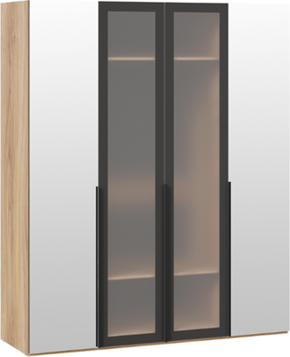 Шкаф ТриЯ Порто СМ-393.07.115 с 2 зеркальными и 2 стеклянными дверями - фото