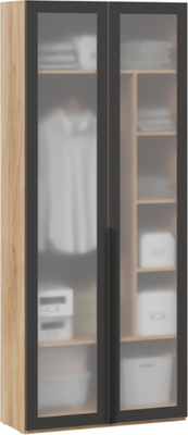 Шкаф-пенал ТриЯ Порто СМ-393.07.226 с 2 дверями со стеклом - фото