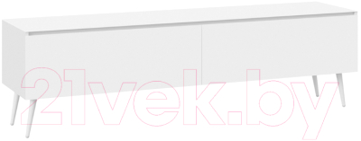 Тумба ТриЯ Глосс СМ-319.03.011 с опорами (белый глянец/стекло белый глянец/белый) - фото