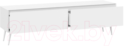 Тумба ТриЯ Глосс СМ-319.03.011 с опорами (белый глянец/стекло белый глянец/белый)