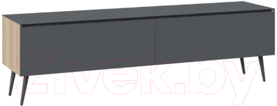Тумба ТриЯ Глосс СМ-319.03.011 с опорами (яблоня беллуно/стекло графит матовый/серый) - фото