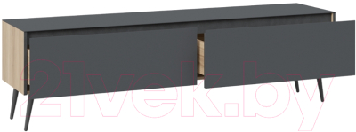 Тумба ТриЯ Глосс СМ-319.03.011 с опорами (яблоня беллуно/стекло графит матовый/серый)