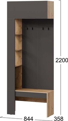 Секция в прихожую ТриЯ Асти Комбинированная НМ