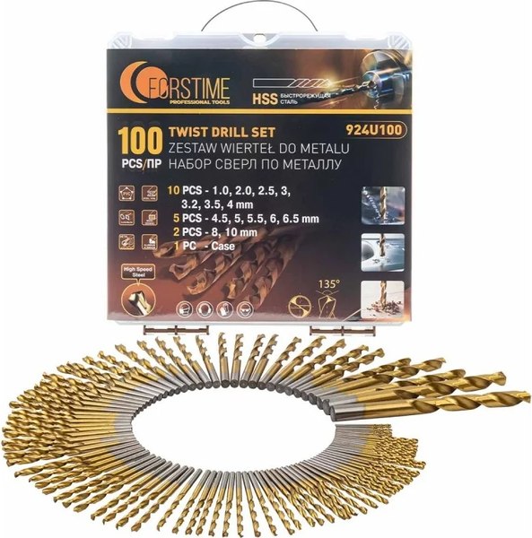 Набор сверл Forstime По металлу FT-924U100 - фото