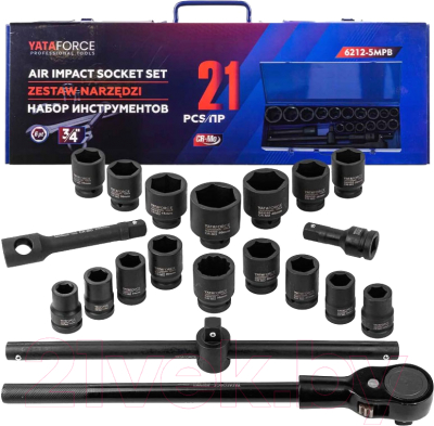 Набор головок слесарных Yataforce YF-6212-5MPB - фото