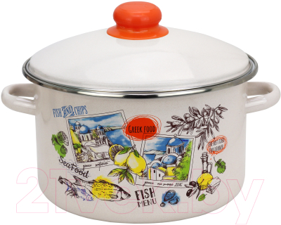 Кастрюля Эмаль Греческая кухня 33-Б1614/4М - фото