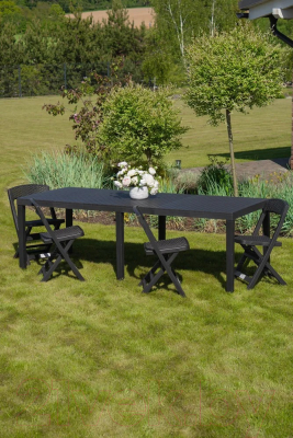 Стол садовый Ipae Progarden Indo / IND012AN (антрацит)