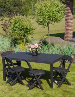 Стол пластиковый Ipae Progarden Palau / PAL016AN (антрацит)
