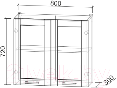 Шкаф навесной для кухни Интерлиния Компо ВШ80ст-720-2дв