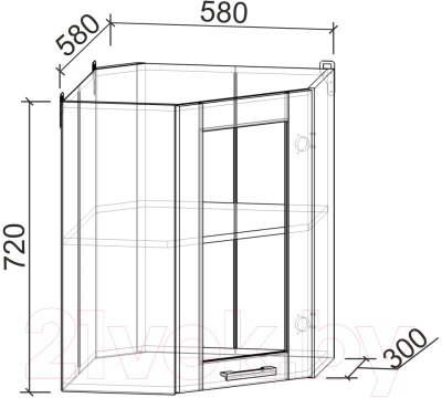 Шкаф навесной для кухни Интерлиния Компо ВШУст-720