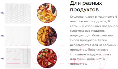 Сушильный шкаф для овощей и фруктов Kitfort КТ-1969