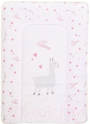 Пеленальный матрас Bambola Люкс Лама на белом 70x50 / 8058 - фото