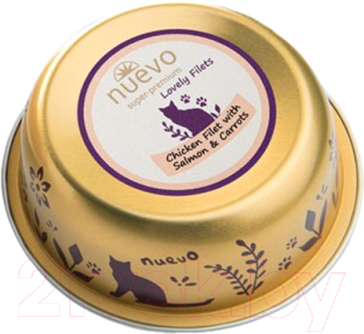 Влажный корм для кошек Nuevo С куриным филе, с лососем, морковью и лососевым маслом / 95303 - фото