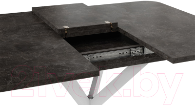 Обеденный стол ТриЯ Лиссабон тип 1 (белый муар/ателье темный)