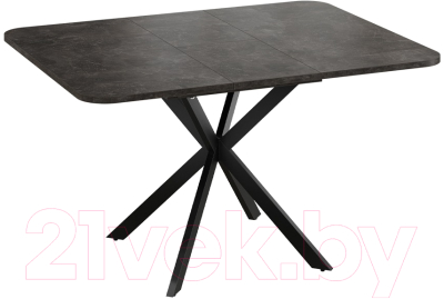 Обеденный стол ТриЯ Лиссабон тип 1 (черный муар/ателье темный)
