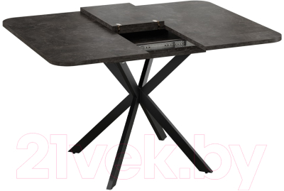 Обеденный стол ТриЯ Лиссабон тип 1 (черный муар/ателье темный)