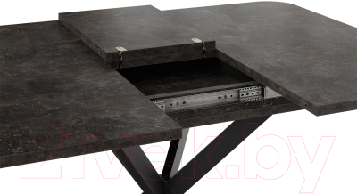 Обеденный стол ТриЯ Лиссабон тип 1 (черный муар/ателье темный)