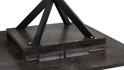 Обеденный стол ТриЯ Лиссабон тип 1 (черный муар/ателье темный)