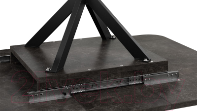 Обеденный стол ТриЯ Лиссабон тип 1 (черный муар/ателье темный)