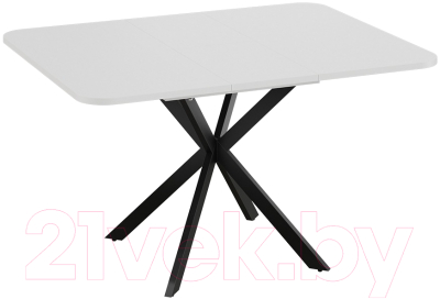 Обеденный стол ТриЯ Лиссабон тип 1 (черный муар/белый)