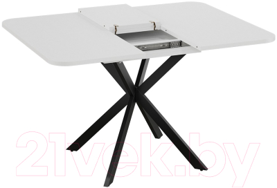 Обеденный стол ТриЯ Лиссабон тип 1 (черный муар/белый)