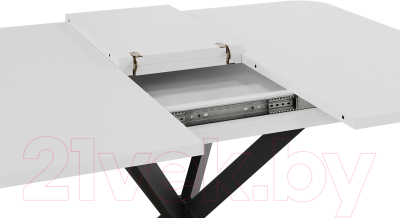 Обеденный стол ТриЯ Лиссабон тип 1 (черный муар/белый)