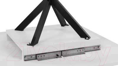 Обеденный стол ТриЯ Лиссабон тип 1 (черный муар/белый)