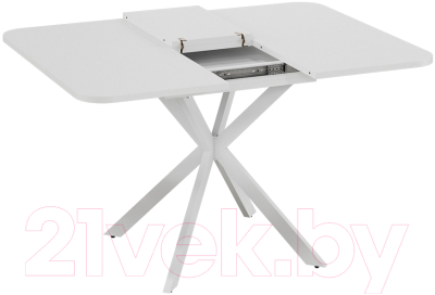 Обеденный стол ТриЯ Лиссабон тип 1 (белый муар/белый)