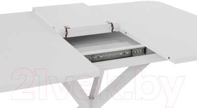 Обеденный стол ТриЯ Лиссабон тип 1 (белый муар/белый)