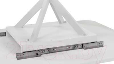 Обеденный стол ТриЯ Лиссабон тип 1 (белый муар/белый)