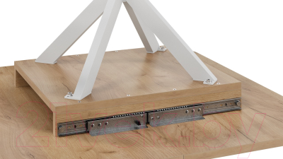 Обеденный стол ТриЯ Лиссабон тип 1 (белый муар/дуб крафт золотой)