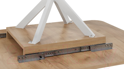 Обеденный стол ТриЯ Лиссабон тип 1 (белый муар/дуб крафт золотой)