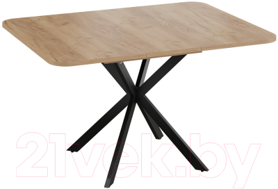 Обеденный стол ТриЯ Лиссабон тип 1 (черный муар/дуб крафт золотой)