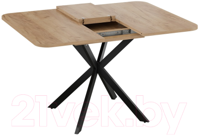 Обеденный стол ТриЯ Лиссабон тип 1 (черный муар/дуб крафт золотой)