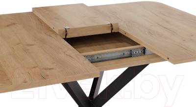 Обеденный стол ТриЯ Лиссабон тип 1 (черный муар/дуб крафт золотой)