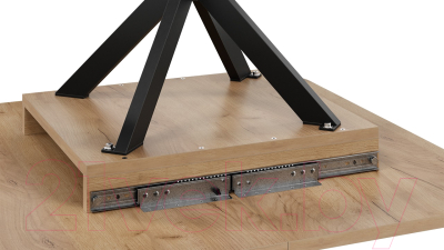 Обеденный стол ТриЯ Лиссабон тип 1 (черный муар/дуб крафт золотой)