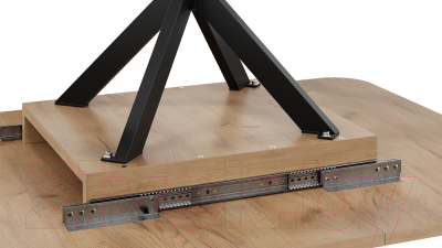 Обеденный стол ТриЯ Лиссабон тип 1 (черный муар/дуб крафт золотой)