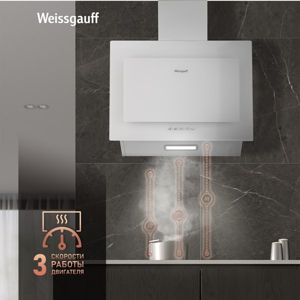Вытяжка наклонная Weissgauff Zaurak 60 PB WH