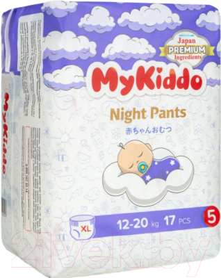 Подгузники-трусики детские MyKiddo Night XL 12-20кг - фото