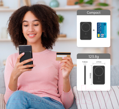 Портативное зарядное устройство Choetech B709 5000 mAh Magnetic